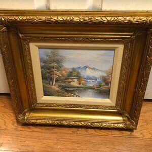 oil painting on canvas with gold frame 8" X 10"